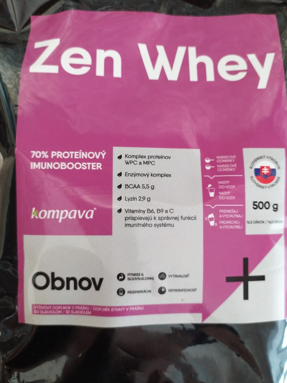 Fotografie - Zen Whey protein jahoda/malina so stéviou Kompava