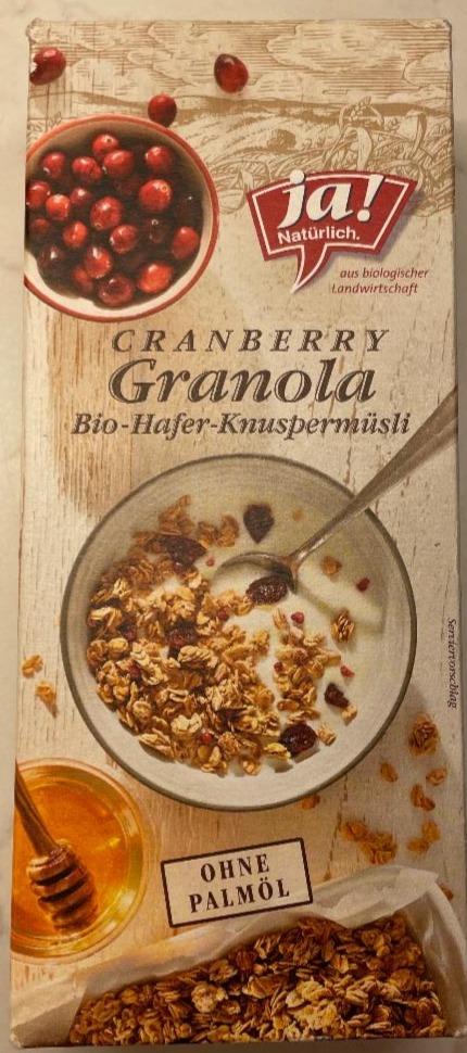 Fotografie - Cranberry Granola Bio-Hafer-Knuspermüsli Ja! Natürlich.