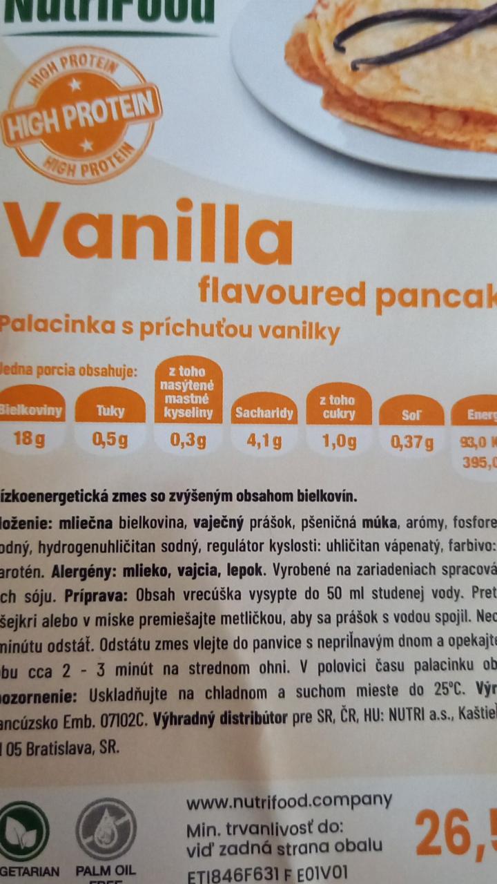Fotografie - Nutrifood Palacinka s príchuťou vanilky