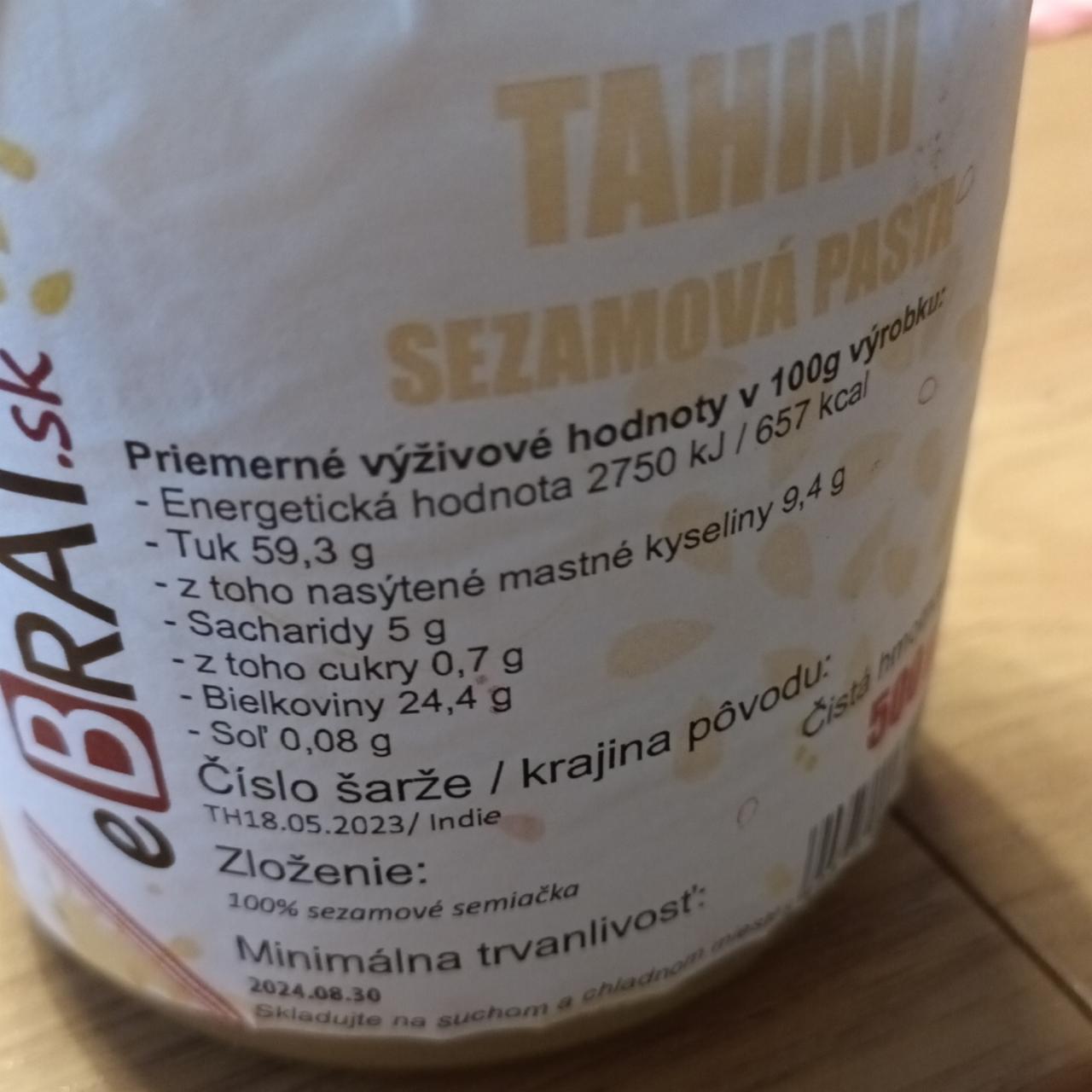 Fotografie - Tahini sezamová pasta eBrat.sk