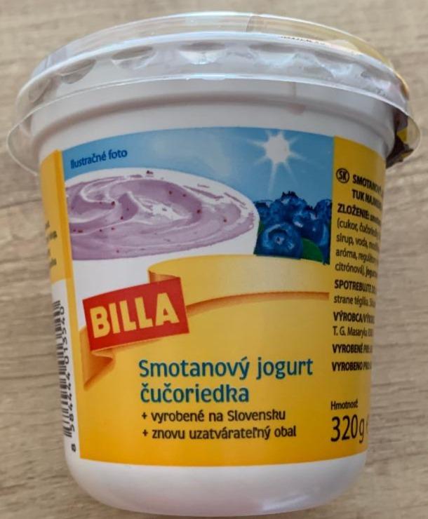 Fotografie - Billa smotanový jogurt čučoriedka