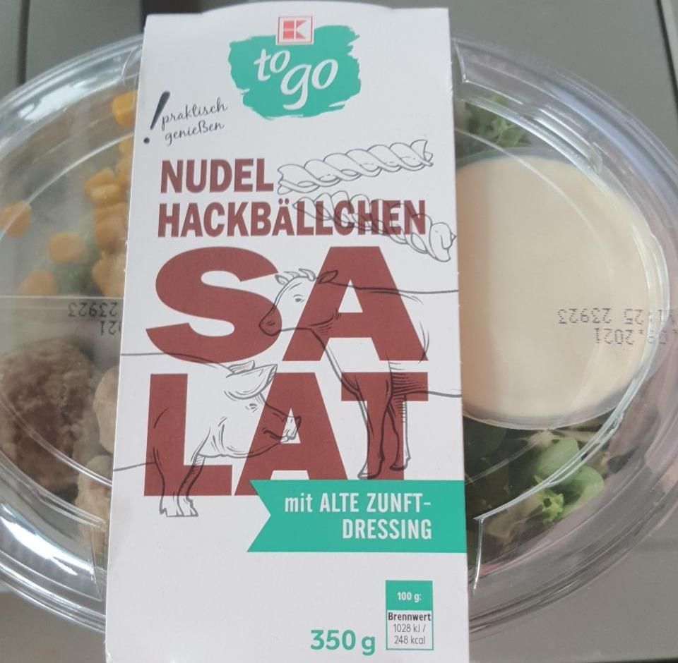 Fotografie - Nudel-Hackbällchen Salat mit alte Zunft-Dressing K-to go