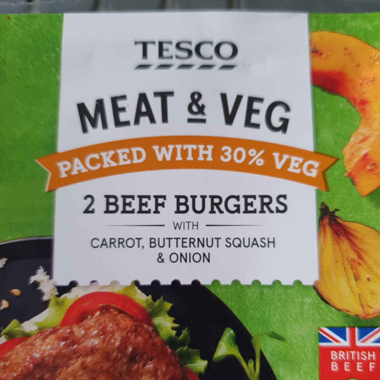 Fotografie - Meat & Veg 2 Beef Burgers Tesco