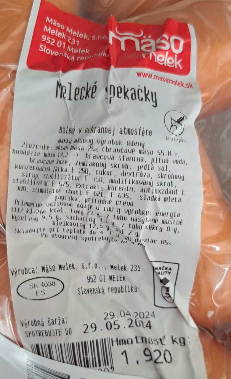 Fotografie - Melecké špekačky Mäso Melek