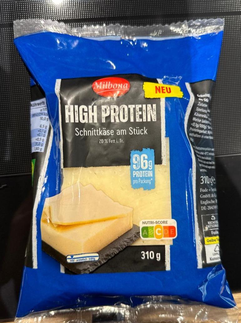 Fotografie - High Protein Schnittkäse am Stück 20% Fett Milbona