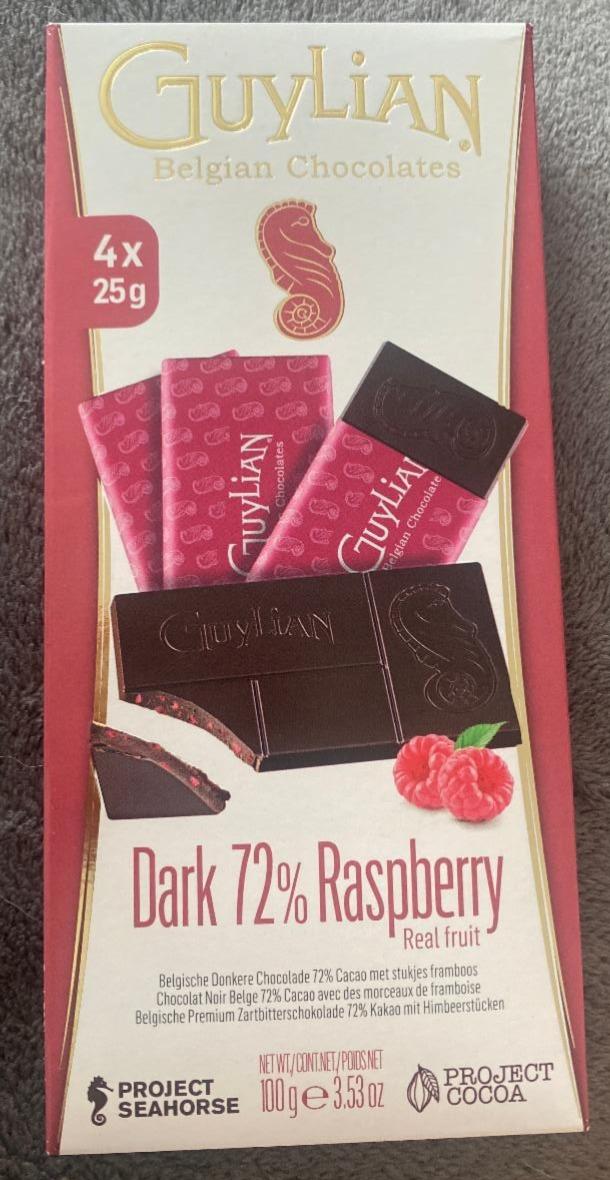 Fotografie - Belgian Chocolate Dark 72% Raspberry GuyLian