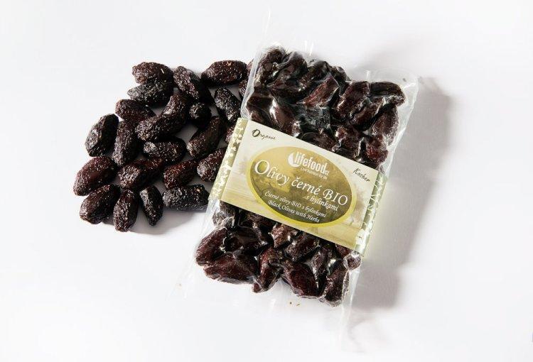Fotografie - olivy černé sušené bez pecek z Peru BIO Lifefood