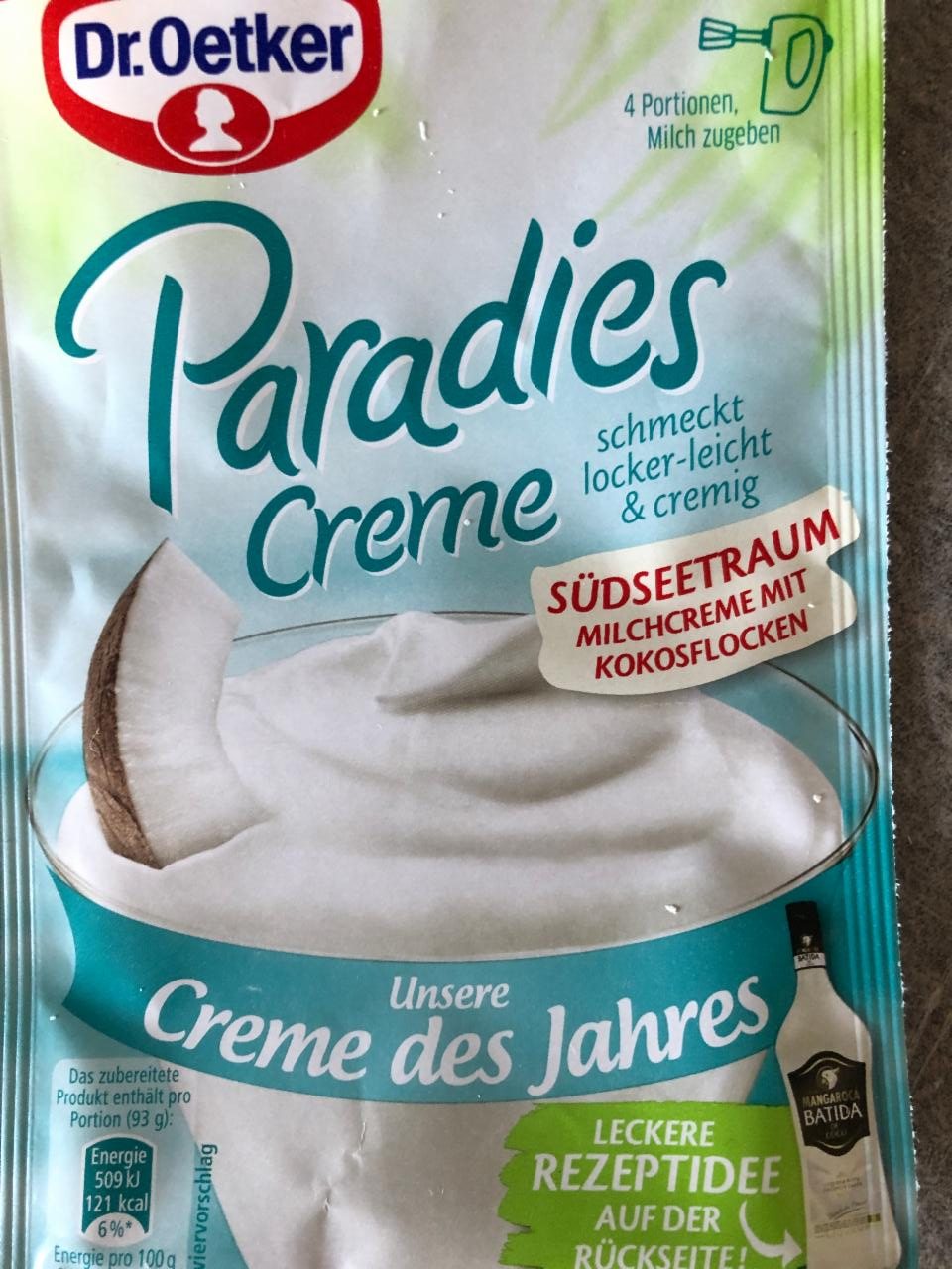 Fotografie - Paradies Creme Südseetraum Dr.Oetker