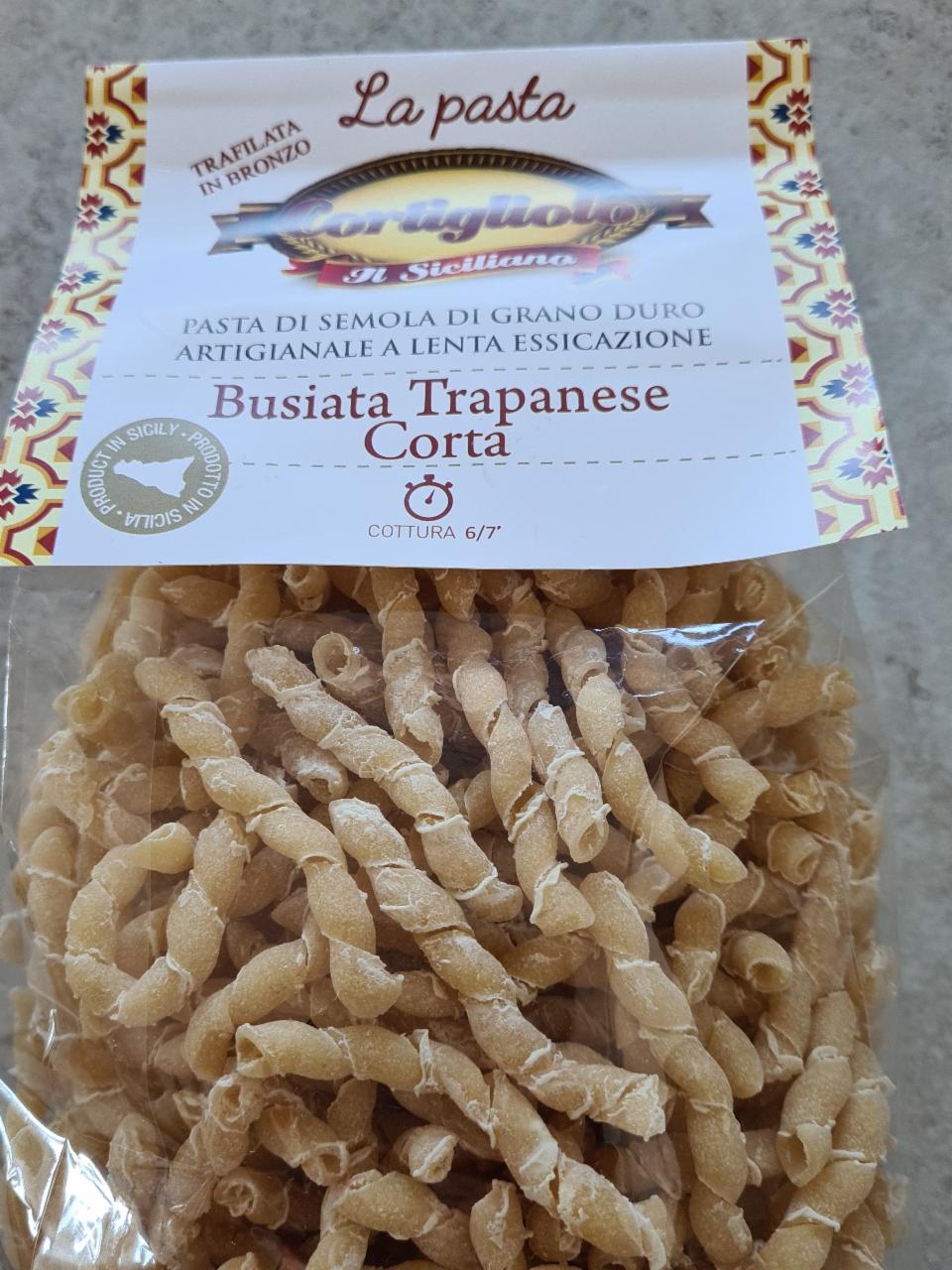 Fotografie - semolina pasta busiata Trapanese Corta