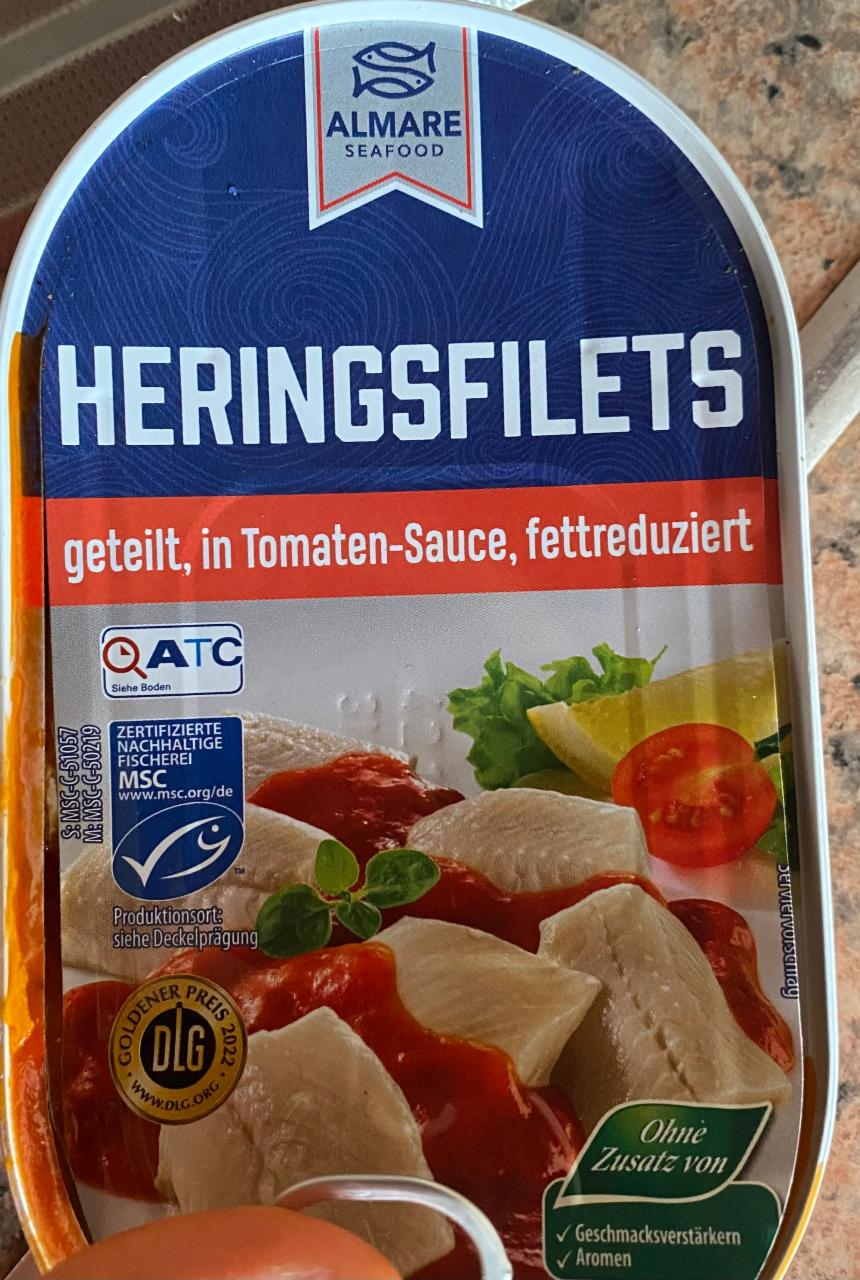 Fotografie - Heringsfilets geteilt, in Tomaten-Sauce, fettreduziert Almare Seafood