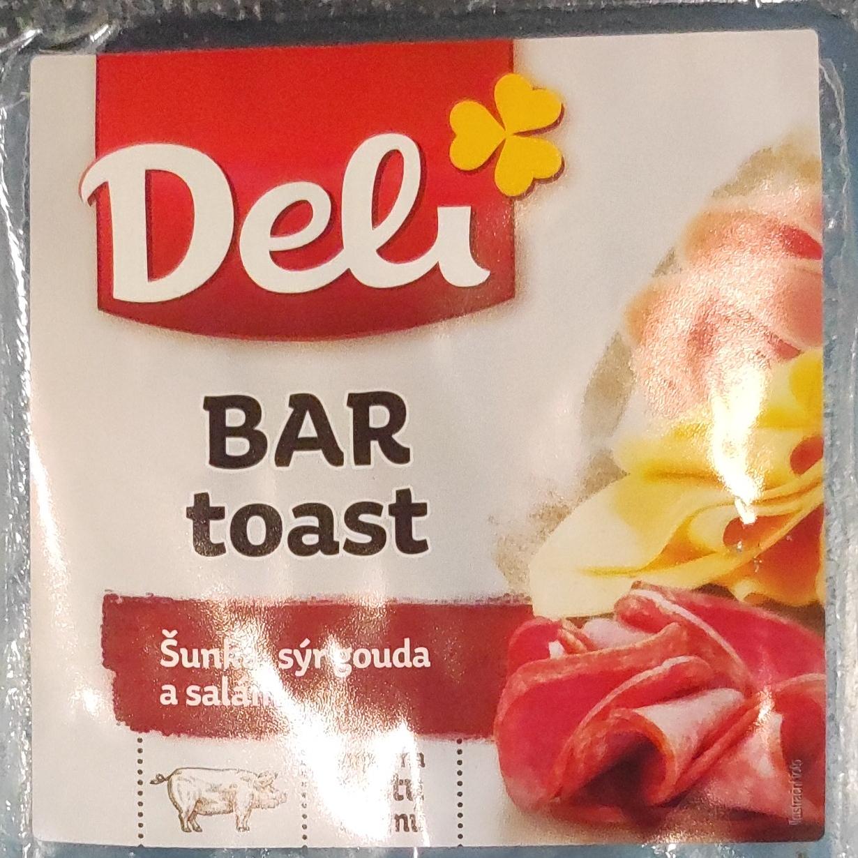 Fotografie - Bar toast Šunka, sýr gouda a salám Deli