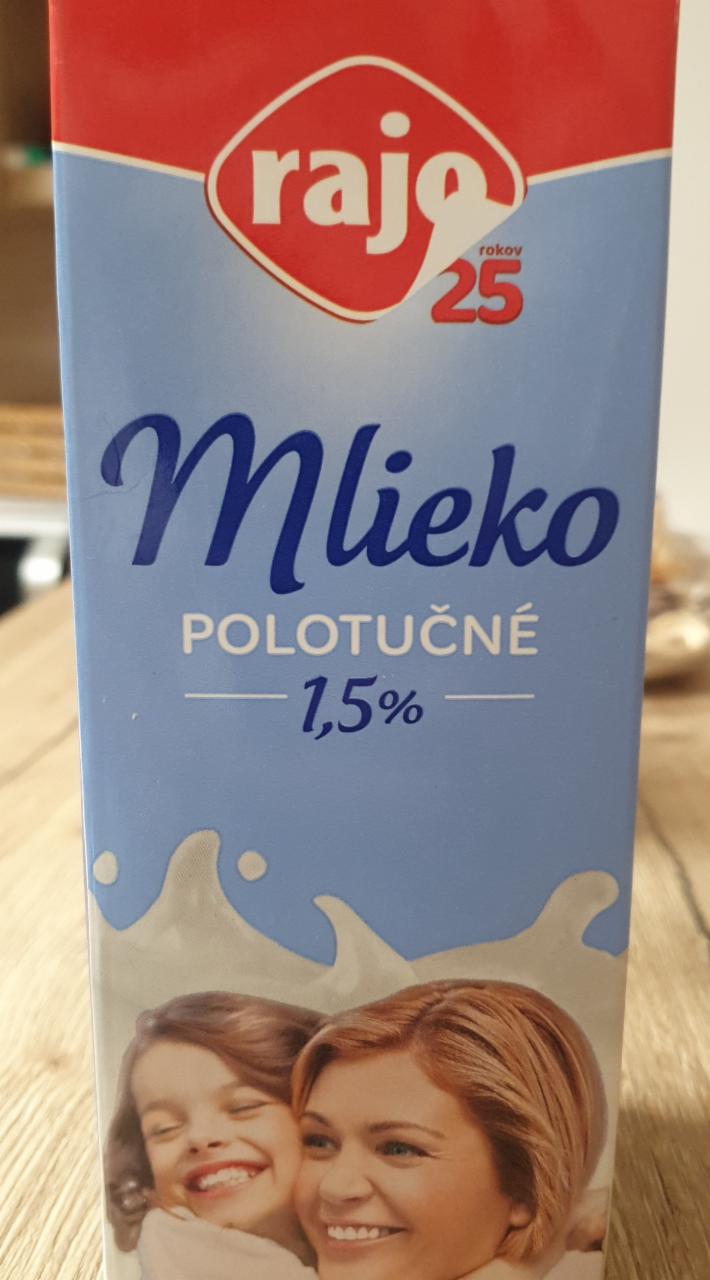 Fotografie - Mlieko polotučné 1,5% Rajo