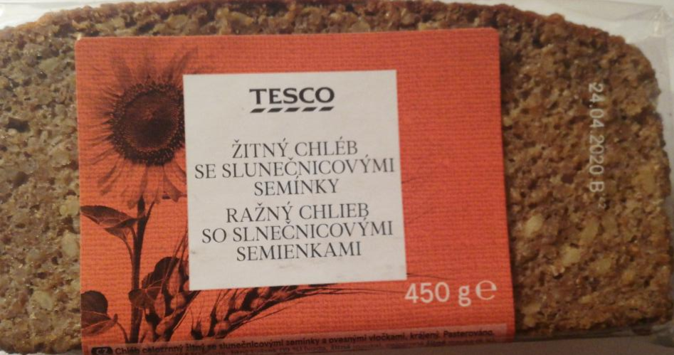 Fotografie - Tesco ražný chlieb so slnečnicovými semiačkami