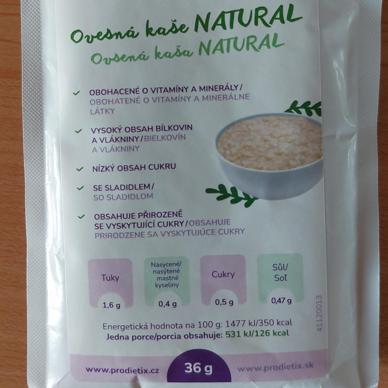 Fotografie - Proteínová ovsená kaša natural Prodietix