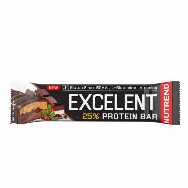 Fotografie - Excelent 25% protein bar chocolate nougat with cranberries with real milk chocolate (čokoláda + nugát s brusinkami) Nutrend