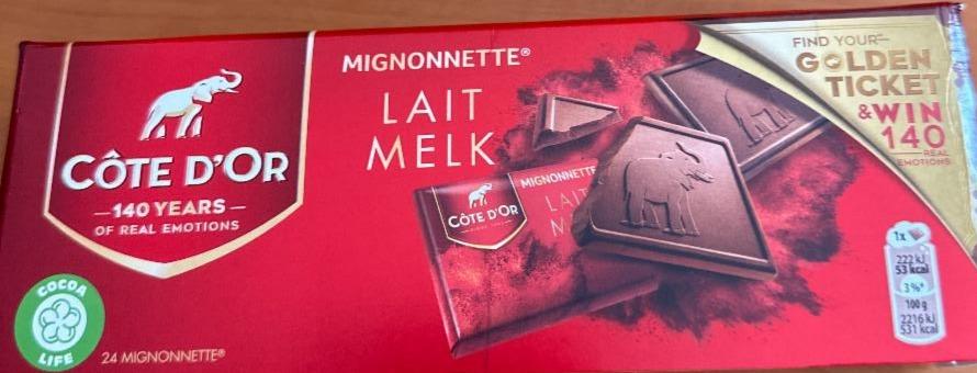 Fotografie - Mignonnette Lait Melk Côte d’Or