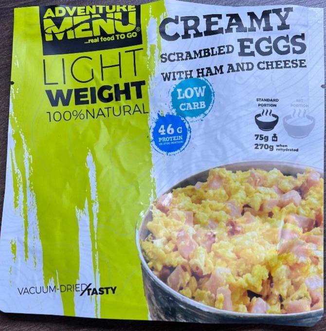 Fotografie - Creamy scrsambled eggs with ham and cheese Adventure menu
