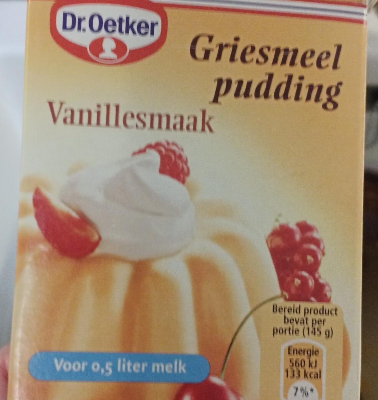 Fotografie - Ggriesmeel pudding Vanillesmaak Dr.Oetker