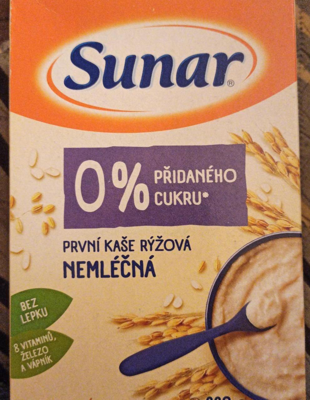 Fotografie - První kaše rýžová nemléčná 0% cukru Sunar