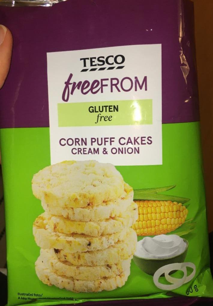 Fotografie - Corn puff cakes cream & onion Tesco free from