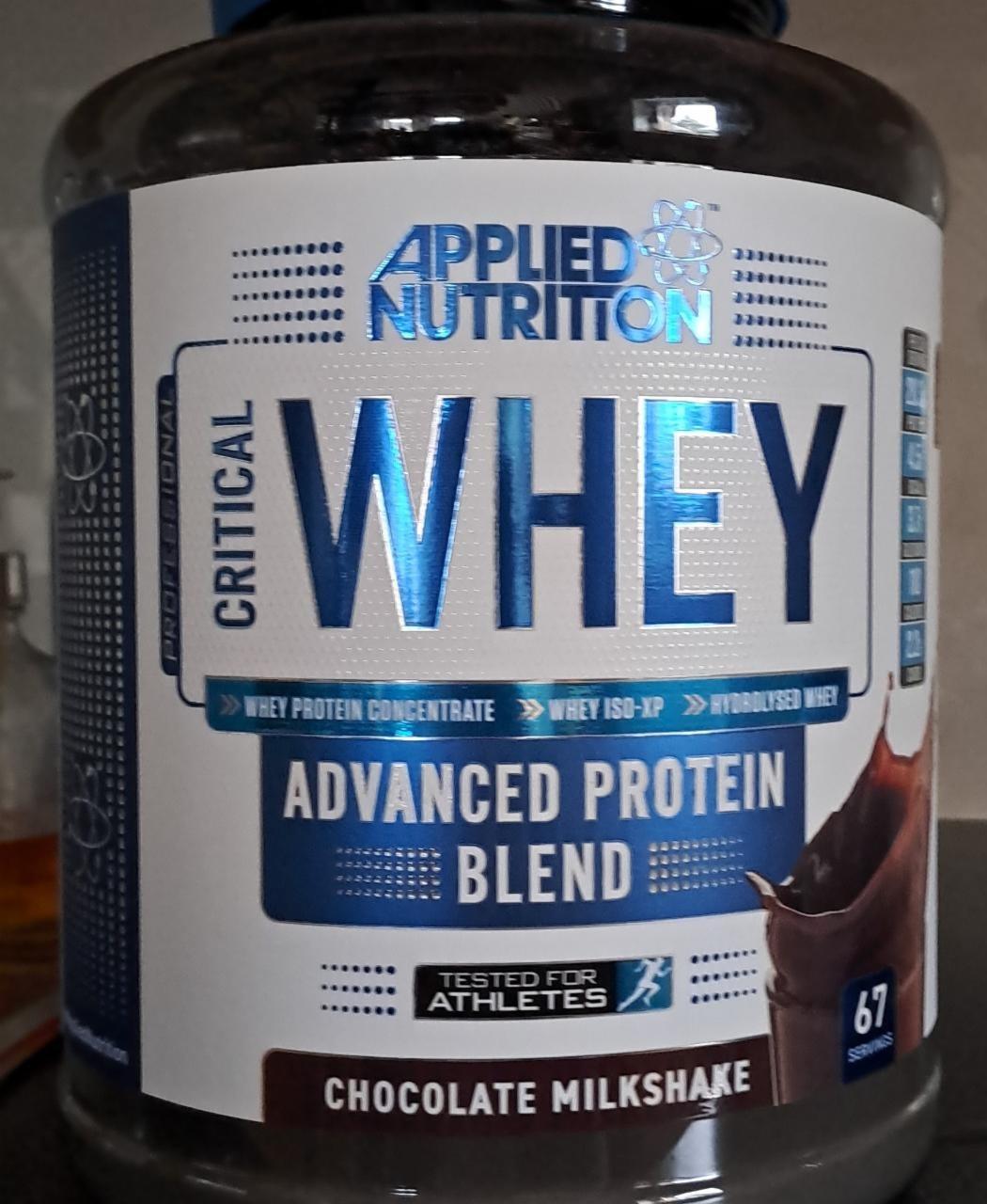 Fotografie - Applied Nutrition Critical Whey chocolate milkshake