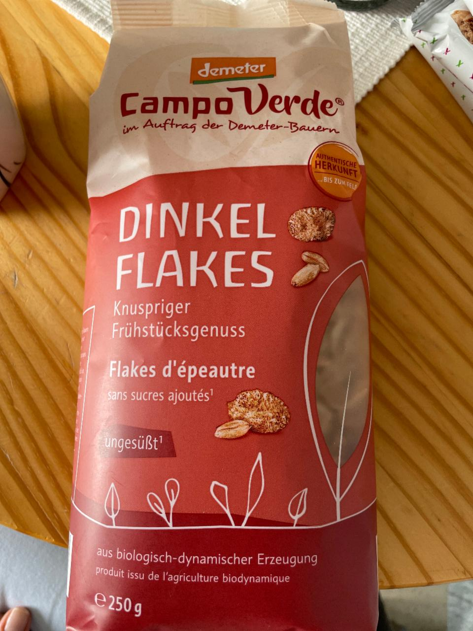 Fotografie - campo verde dinkel flakes demeter