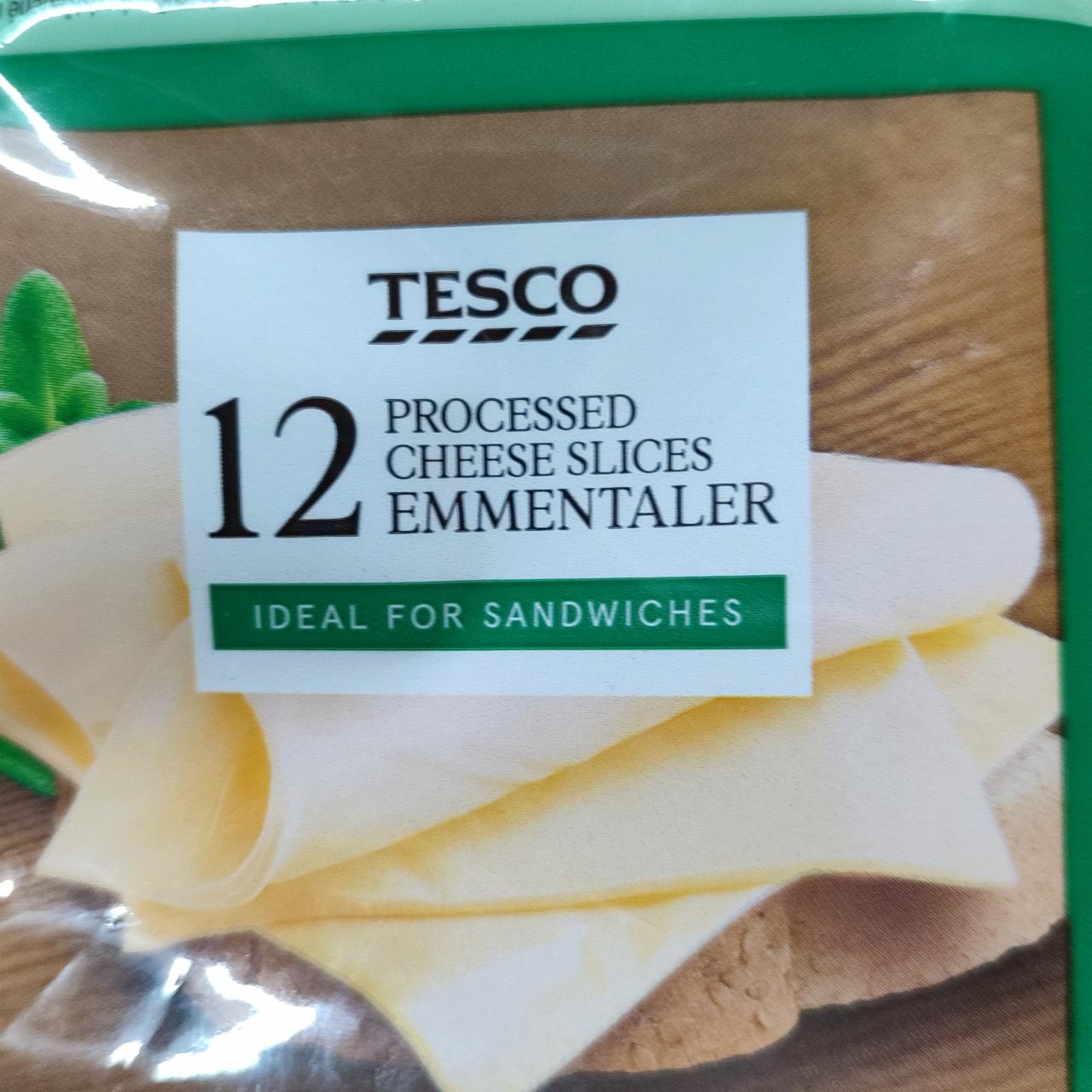 Fotografie - 12 Processed cheese slices emmentaler Tesco
