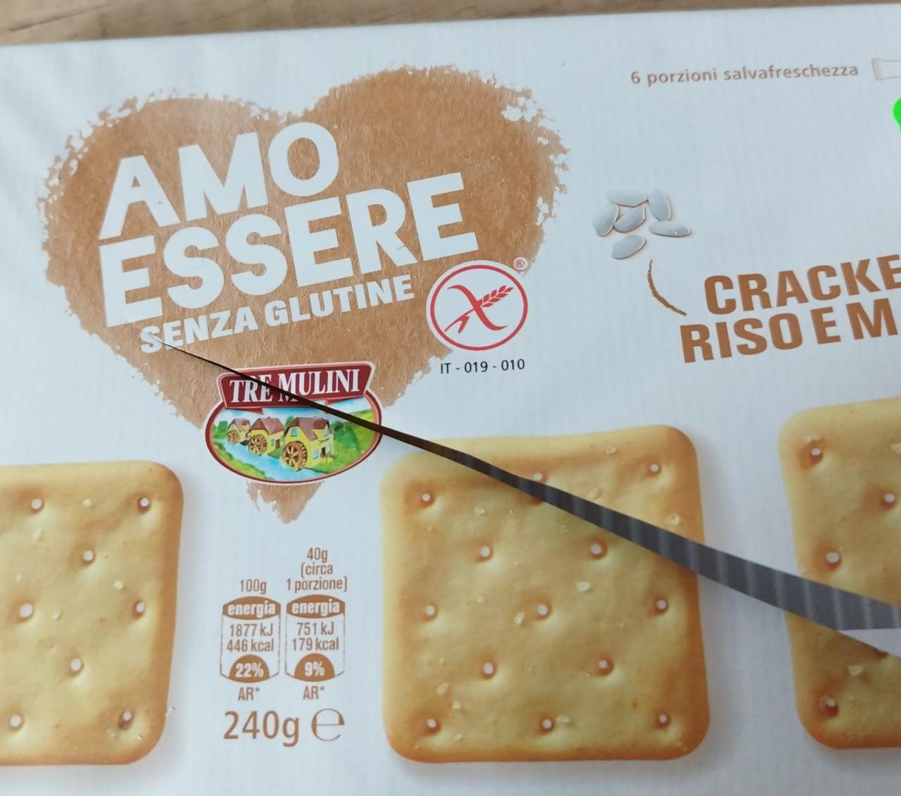 Fotografie - Amo Essere senza glutine Cracker Riso e Mais Tre Mulini