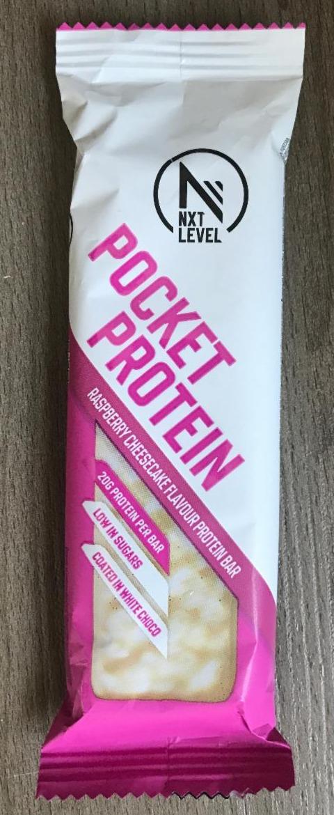 Fotografie - Pocket Protein Raspberry Cheesecake Flavour Protein Bar NXT level