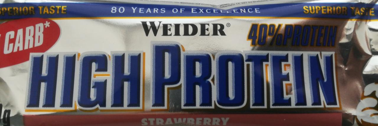 Fotografie - Weider low carb high protein bar strawberry