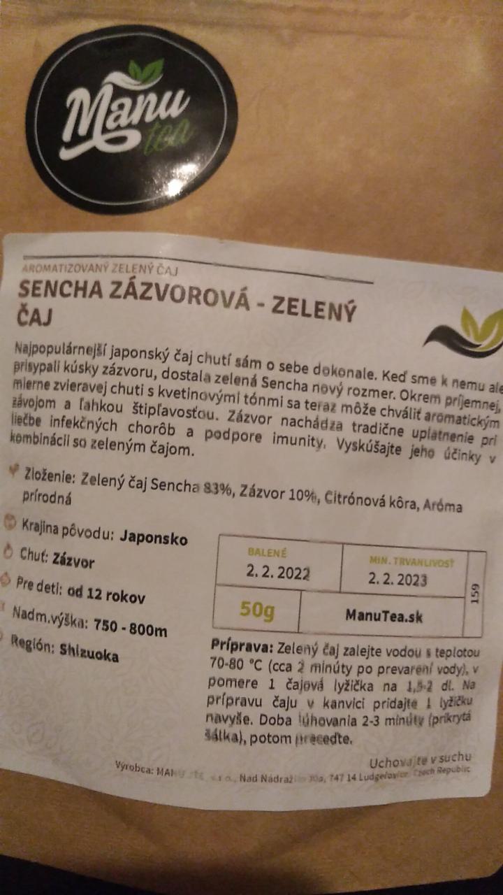 Fotografie - Sencha zázvorová - zelený čaj ManuTea