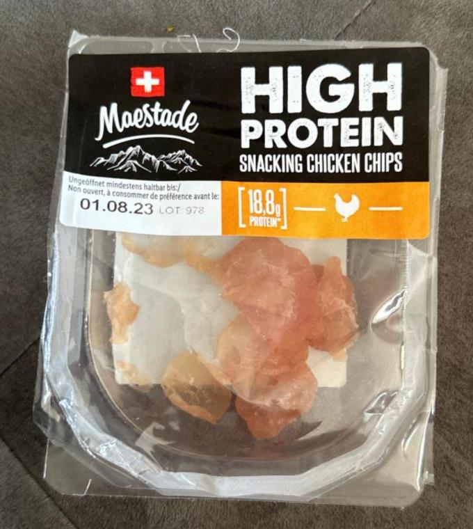 Fotografie - High protein snacking chicken chips Maestade