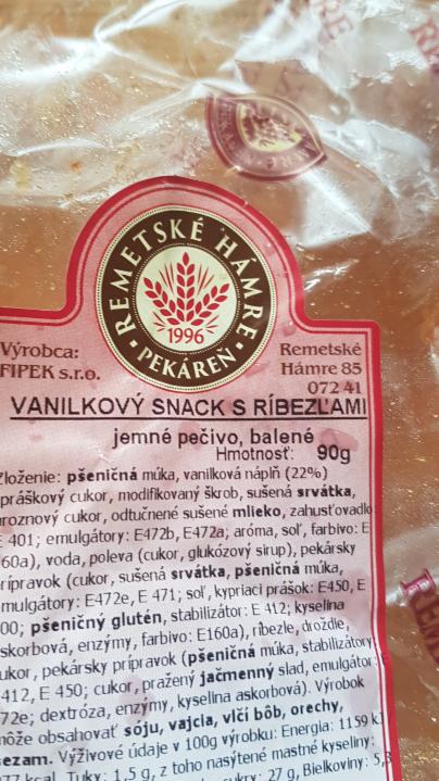 Fotografie - Vanilkový Snack s ríbezľami