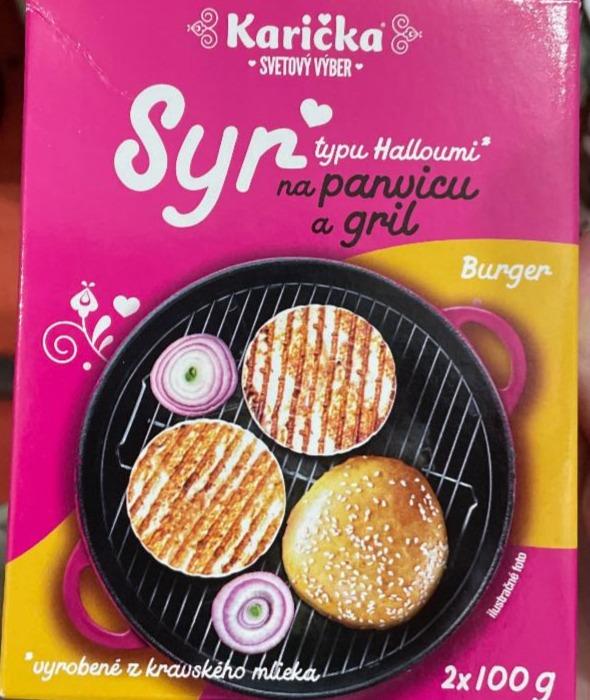 Fotografie - Syr typu Halloumi na panvicu a gril Burger Karička