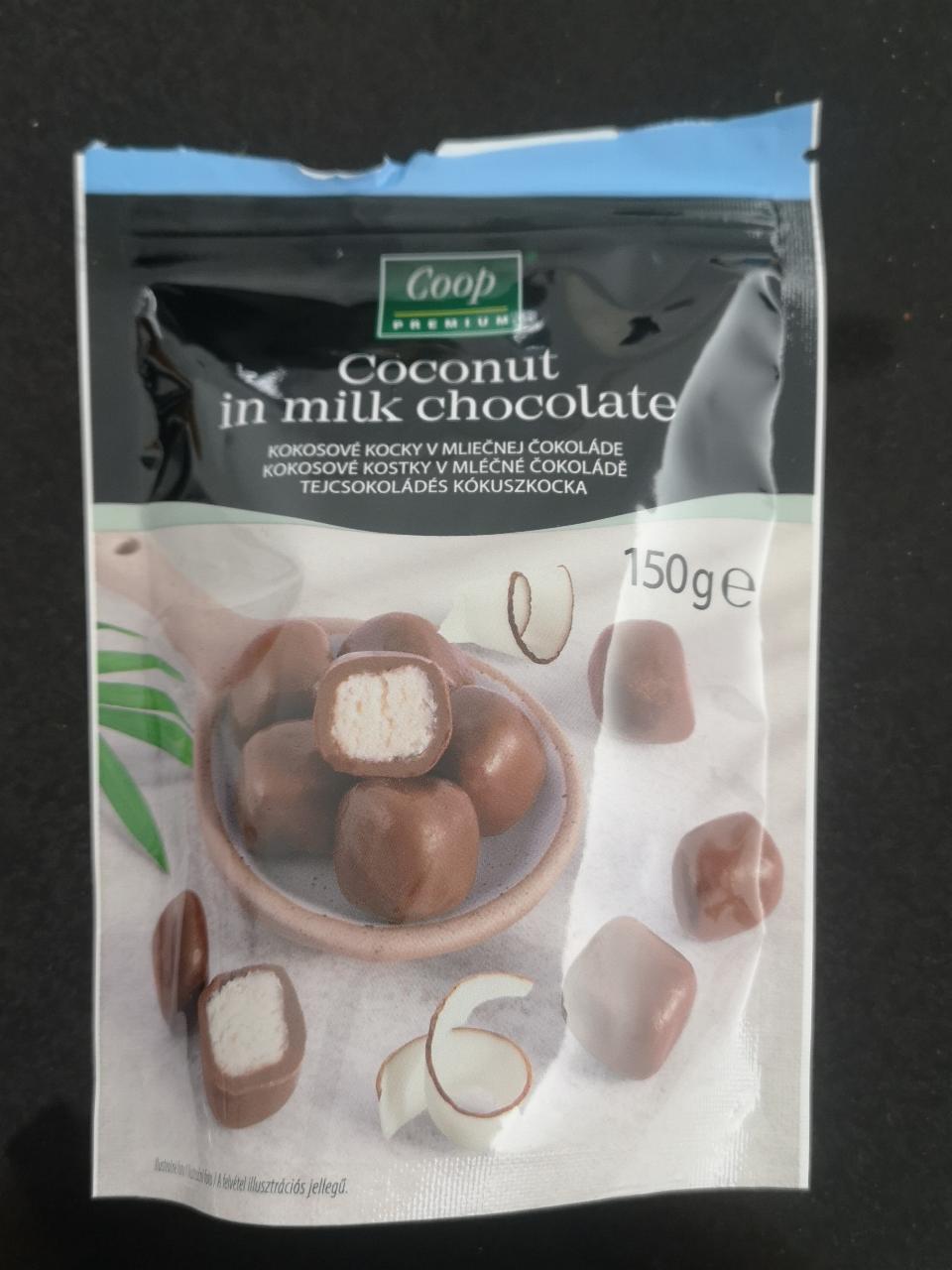Fotografie - Kokosové kocky v mliečnej čokoláde Coop Jednota 
