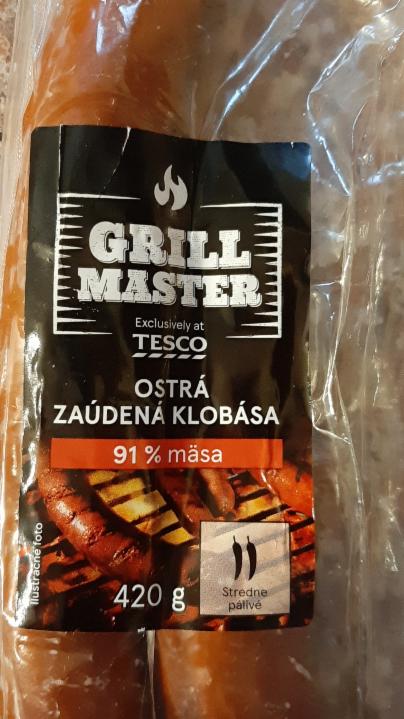 Fotografie - Grill master ostrá zaúdená klobása 91% mäsa