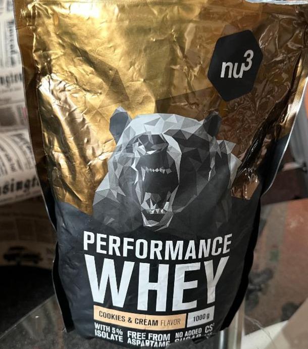 Fotografie - Performance Whey Cookies & Cream Flavor nu3