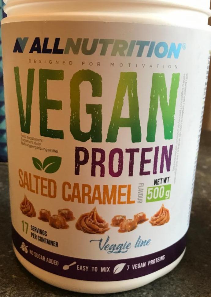 Fotografie - vegan pea protein salted caramel allnutrition