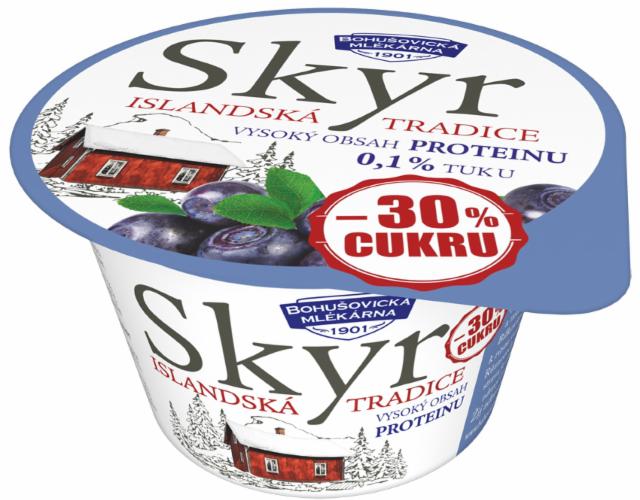 Fotografie - Skyr čučoriedka -30% cukru Bohušovická mliekareň