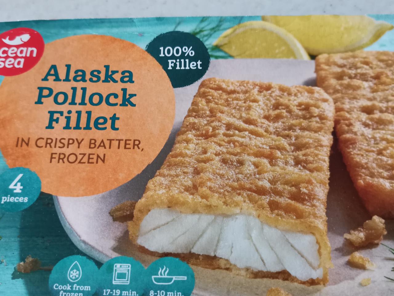 Fotografie - Alaska pollock fillet in crispy batter frozen Ocean Sea