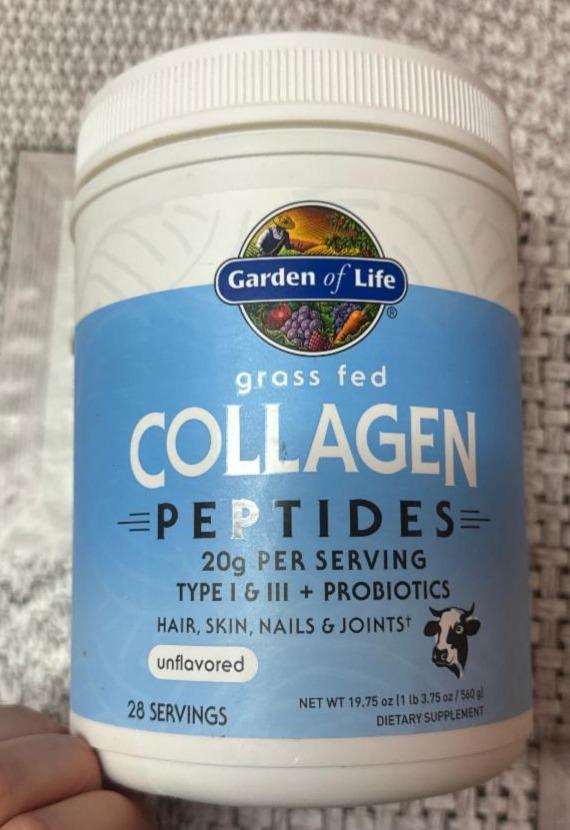 Fotografie - Grass Fed Collagen Peptides Unflavored Garden of Life