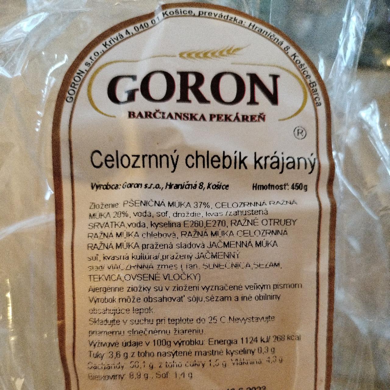 Fotografie - Celozrnný chlebík krájaný Goron