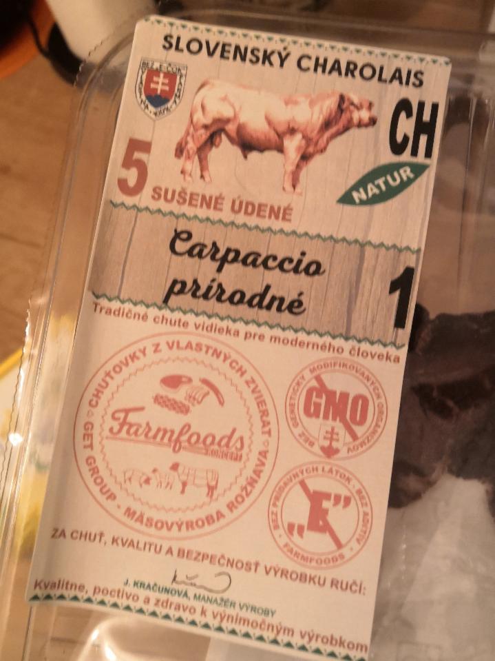 Fotografie - Carpaccio prírodné farmfoods