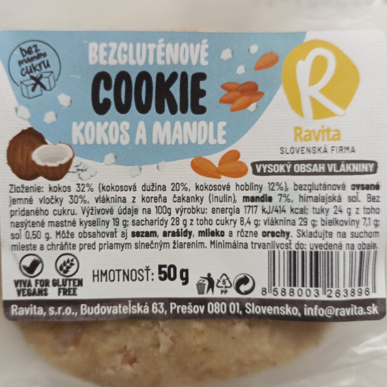 Fotografie - Bezgluténové Cookie Kokos a mandle Ravita