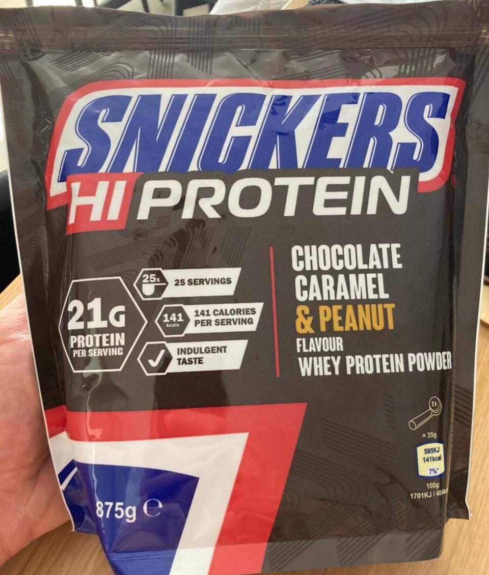 Fotografie - Snickers HiProtein chocolate caramel & peanut flavour whey protein powder