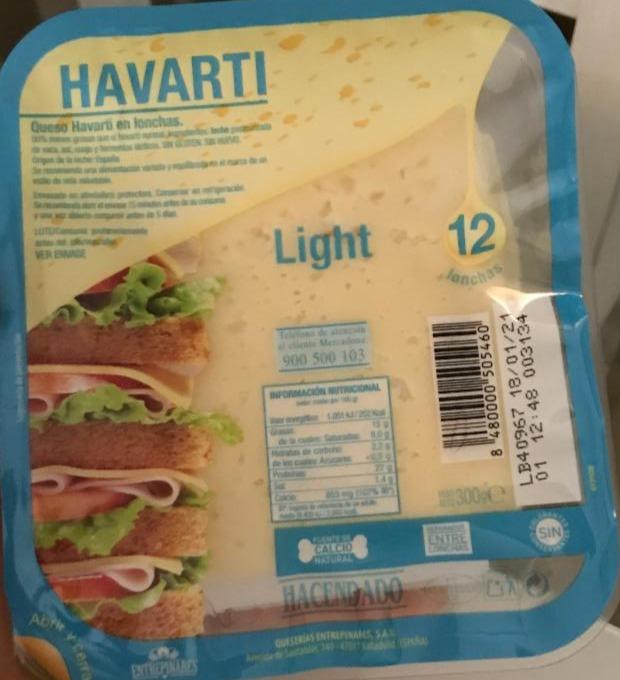 Fotografie - Queso havarti en lonchas Light Hacendado