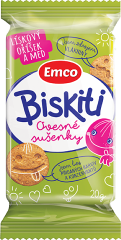 Fotografie - Biskiti ovesné sušenky lískový oříšek a med Emco