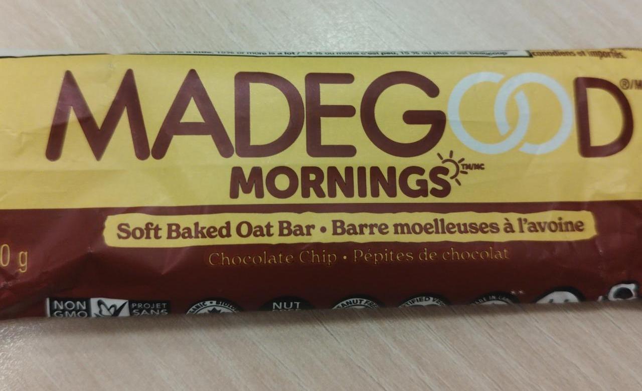 Fotografie - Madegood Mornings Soft Baked Oat Bar Chocolate Chip