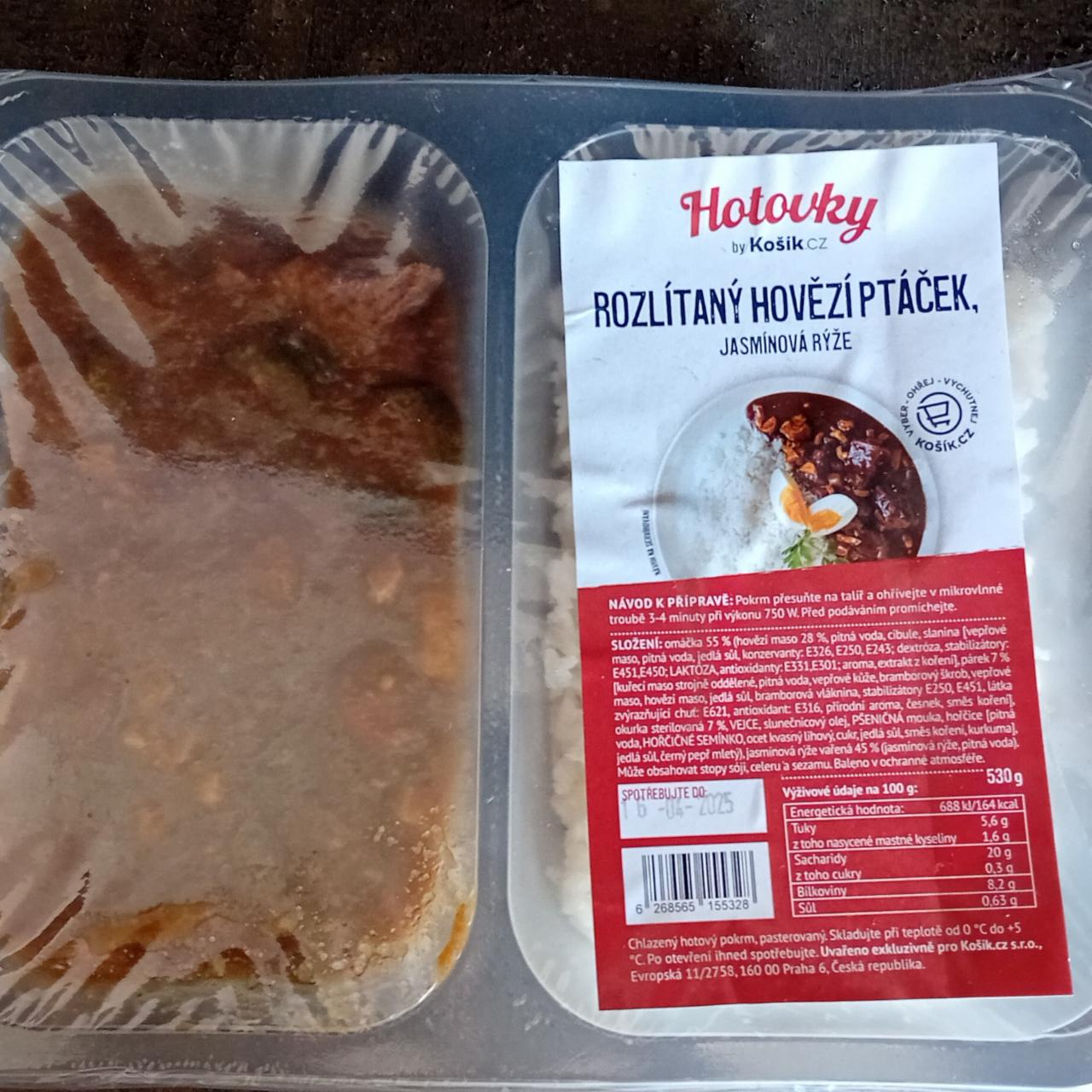 Fotografie - Rozlítaný hovězí ptáček, jasmínová rýže Hotovky Košík.cz