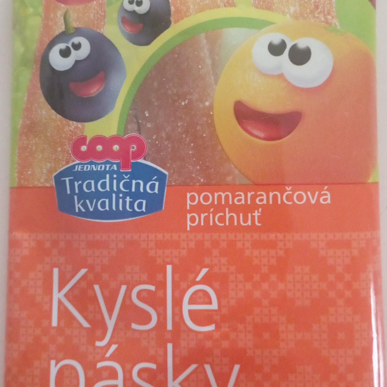 Fotografie - Kyslé pásky pomarančová príchuť Coop Jednota Tradičná kvalita